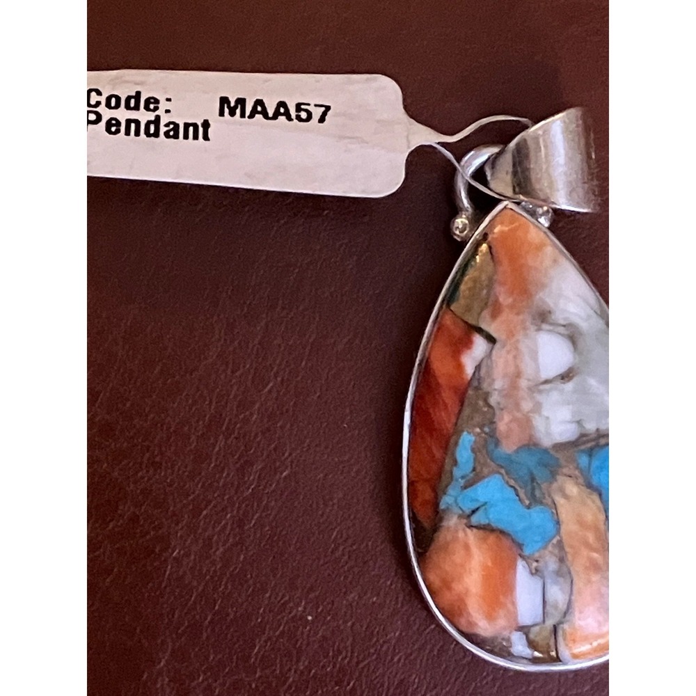 Beautiful NWT Spiny Oyster Turquoise set in 925 Pendant over 7 Grams - Picture 8 of 8